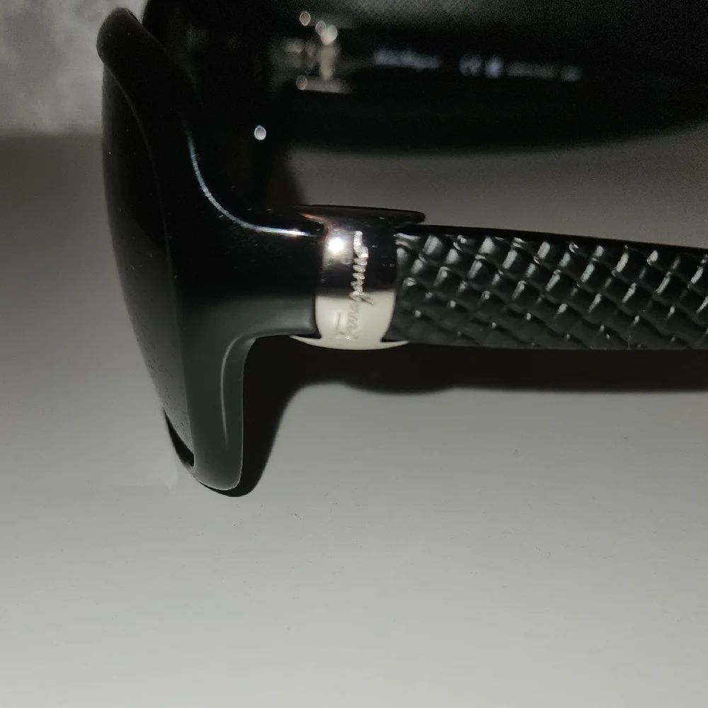 Salvatore Ferragamo Black Frame Sunglasses with Brown Gradient Lenses - Picture 2 of 6